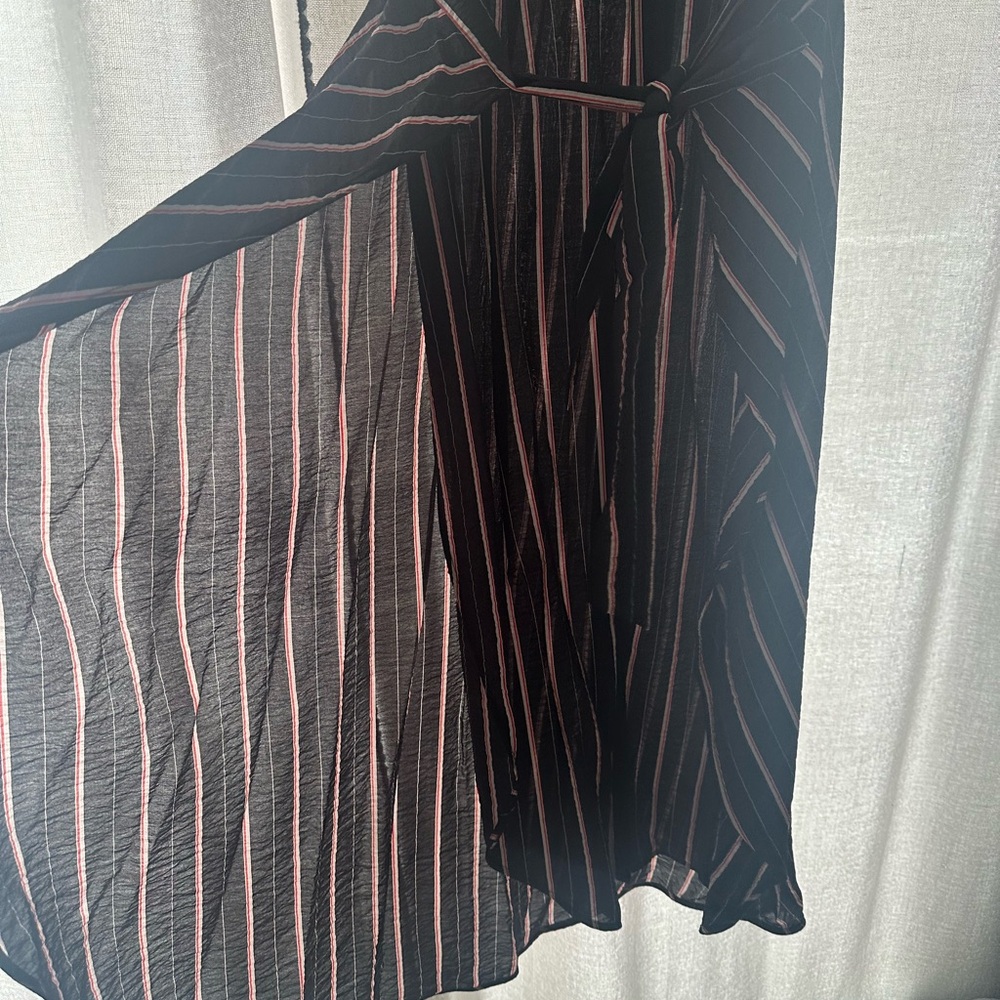 Vince Camuto Stripped Tie-Front Maxi Dress